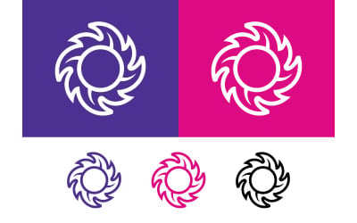 Swirl abstract logo purple and pink backdrop.