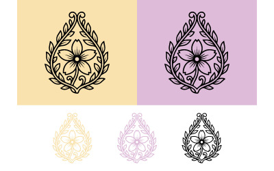 Tear drop floral emblem for beauty.