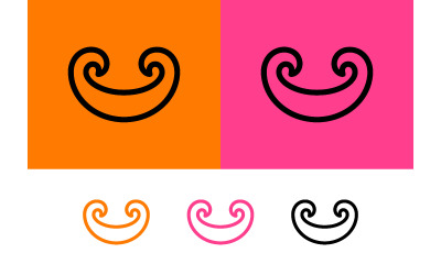 Conception de logo abstrait en forme de croissant de lune.