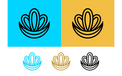 Abstract crown motif with layered petal shapes.