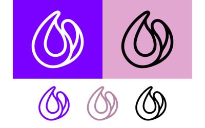 Abstract flowing water drop logo.