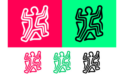 Abstract human figure graphic symbol logo.