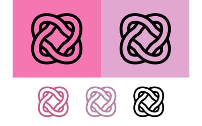 Abstrakt fyrkantig knut logotypdesign.