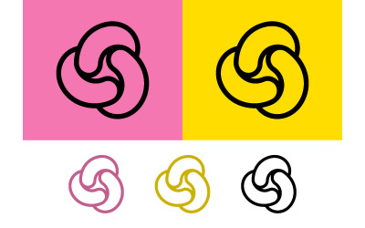 Abstract three curved shapes logo design.