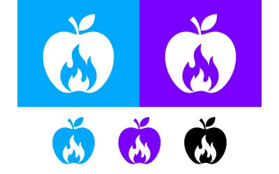 Apple with flame logo symbol.