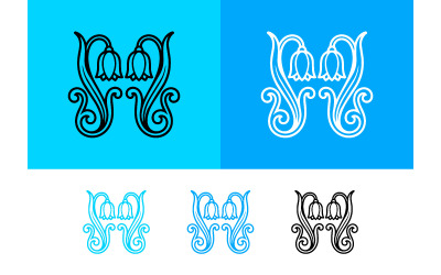 Bell flower floral scrollwork design abstract.