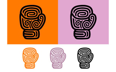 Boxing glove abstract symbol logo design.