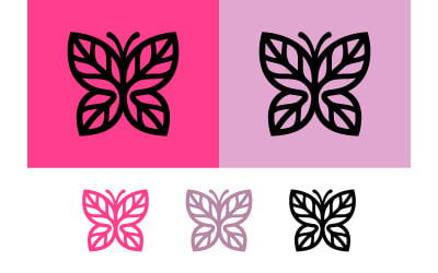 Butterfly logo design in pink and purple.
