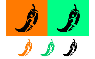 Chili pepper with dancer logo.