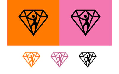 Symbol loga diamantové lidské postavy.