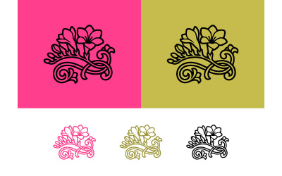 Elegant floral flourish design element art.