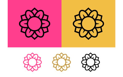 Flower icon design pink yellow and white backgrounds.