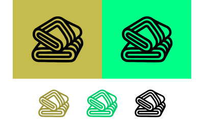 Folded cloth icon gold green black.