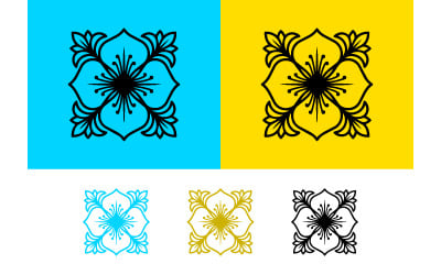 Geometric floral mandala design element abstract.