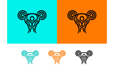 Koala tribal abstract symbol logo design.