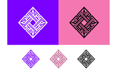 Square ornament emblem abstract pattern logo.