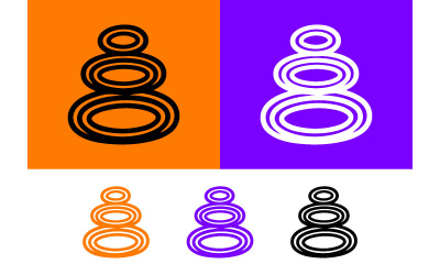 Stack stones icon orange purple black.