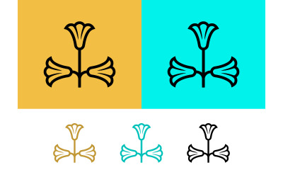 Stylized flower icon with three blooming petals.