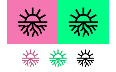 Sun and roots logo design.