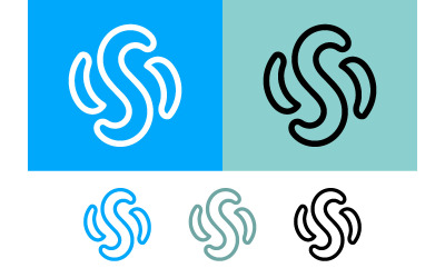 Swirling abstract shape logo design.