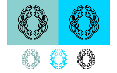 Tulip wreath logo design.