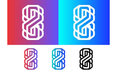 Abstract intertwined shape emblem logo icon.