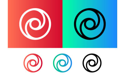 Abstract swirl logo design red blue.