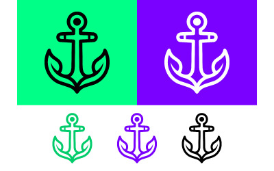 Anchor symbols green purple and black designs.