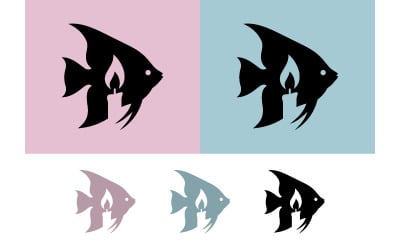 Angelfish candle logo design black pink.