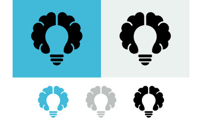 Brain lightbulb logo design idea innovation.