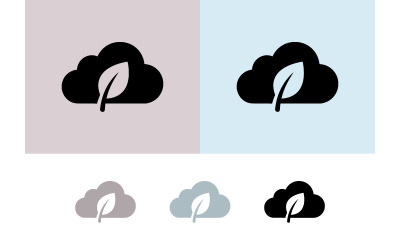 Cloud and leaf logo graphic design.