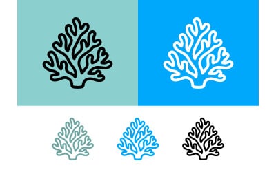 Coral icons blue green and black designs.