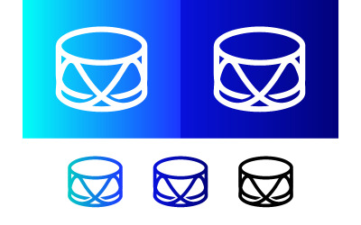 Drum icon on blue gradient background.