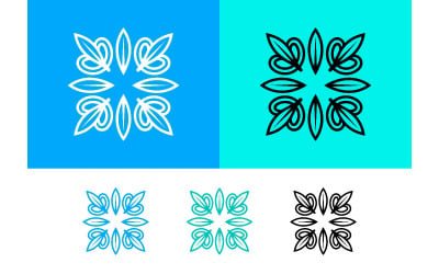 Floral ornament on blue background symmetry design.