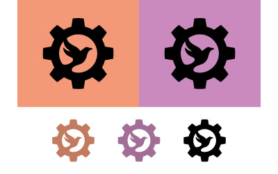Gear and bird logo graphic design.