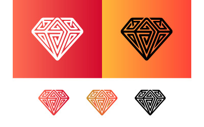 Geometric diamond logo in red gradient.