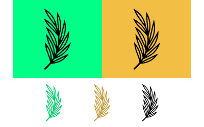 Green leaf branch on green background design.