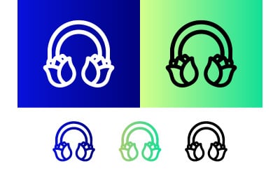 Headphone logo design blue green.