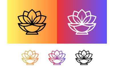 Lotus flower in bowl logo design.