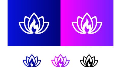 Lotus flower with flame logo design.
