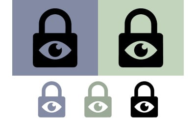Padlock and eye logo graphic design.