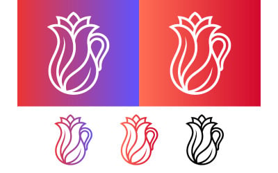 Pitcher with flower logo design.