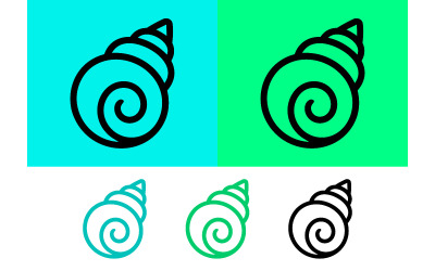 Seashell icons in different color variations.