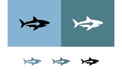 Shark logo design black blue gray.