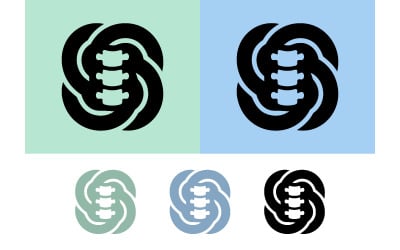 Spine vortex logo design health wellness.