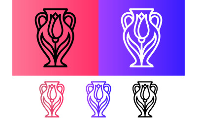 Vase with tulip logo design.