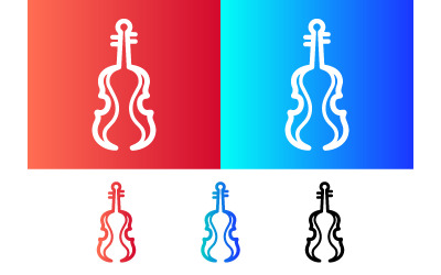 Violin icon on blue gradient background.