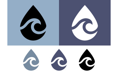 Water drop wave logo emblem purity eco.