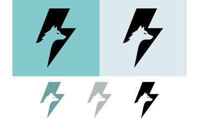 Grafisk design av Wolf lightning logotyp.