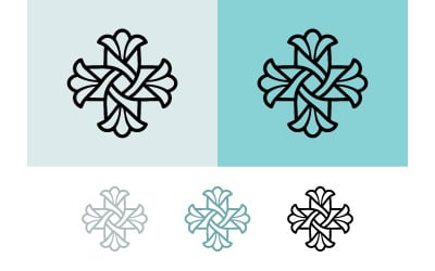 Abstract cross floral geometric pattern.
